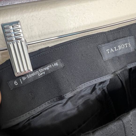 Talbots Bi-Stretch Straight Leg Curvy Black Pant 6 - Picture 4 of 11